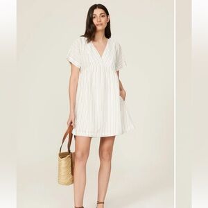 Madewell Striped Linen Dress in Size Small